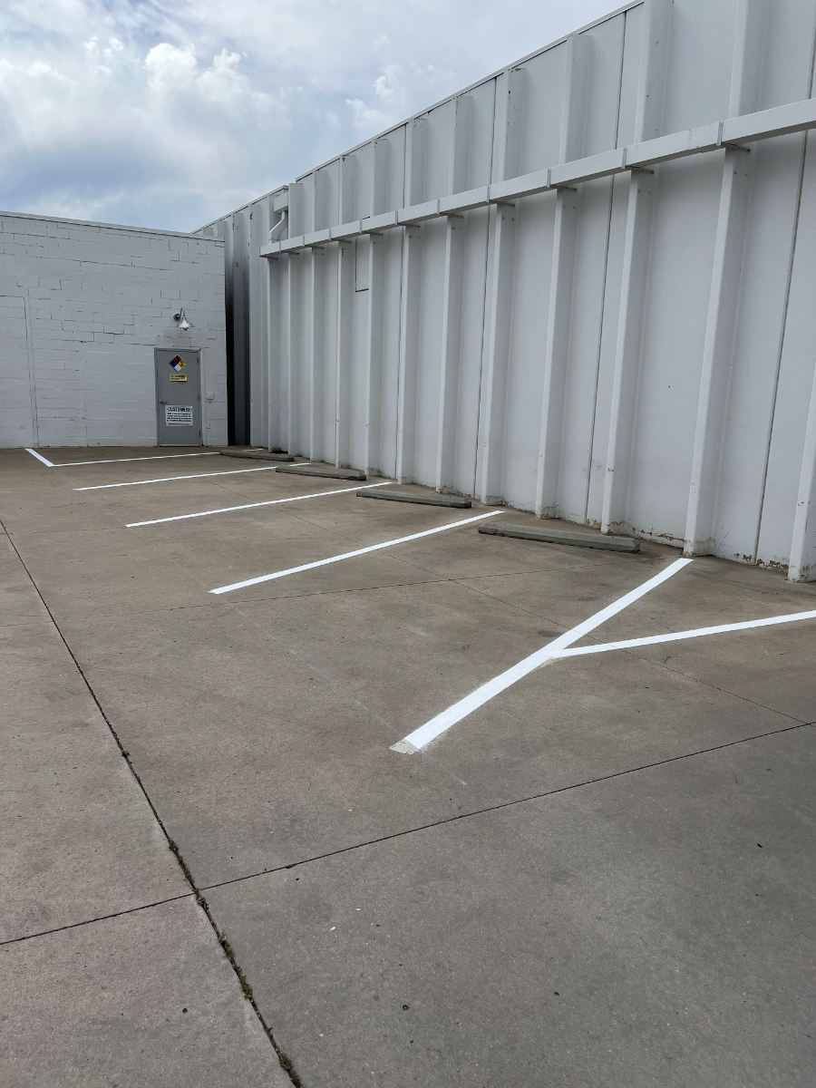 Parking lot striping job
