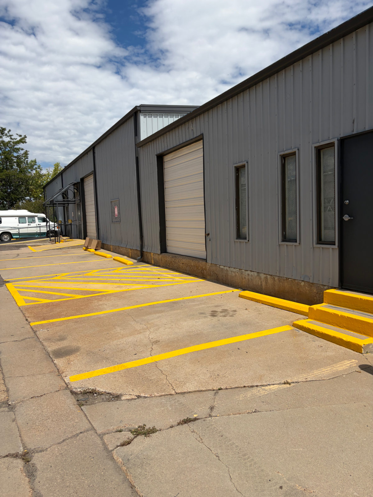 Parking lot striping job by Fire Line Striping in the Denver metro area